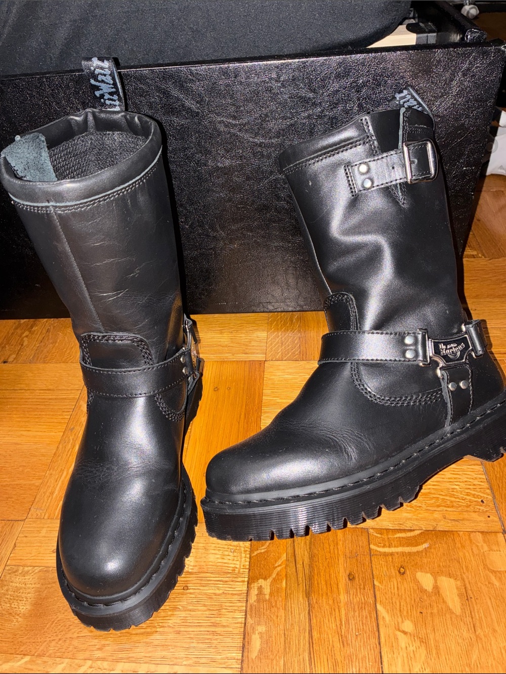 LIKE NEW Dr. Martens Anistone Hi unisex motorcycle boots
